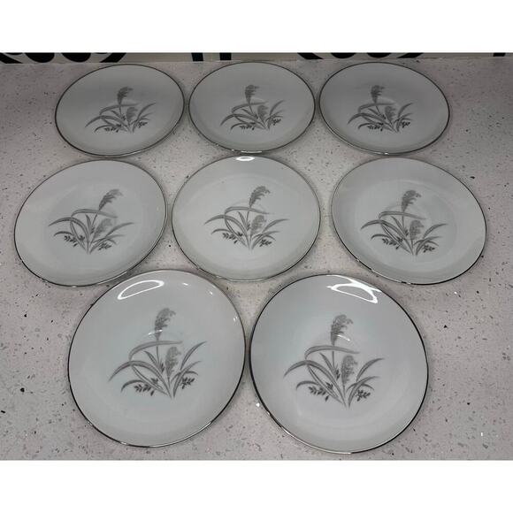 Wentworth China Japan Silver Wheat Pattern Saucer Set Of 8 - Picture 1 of 3